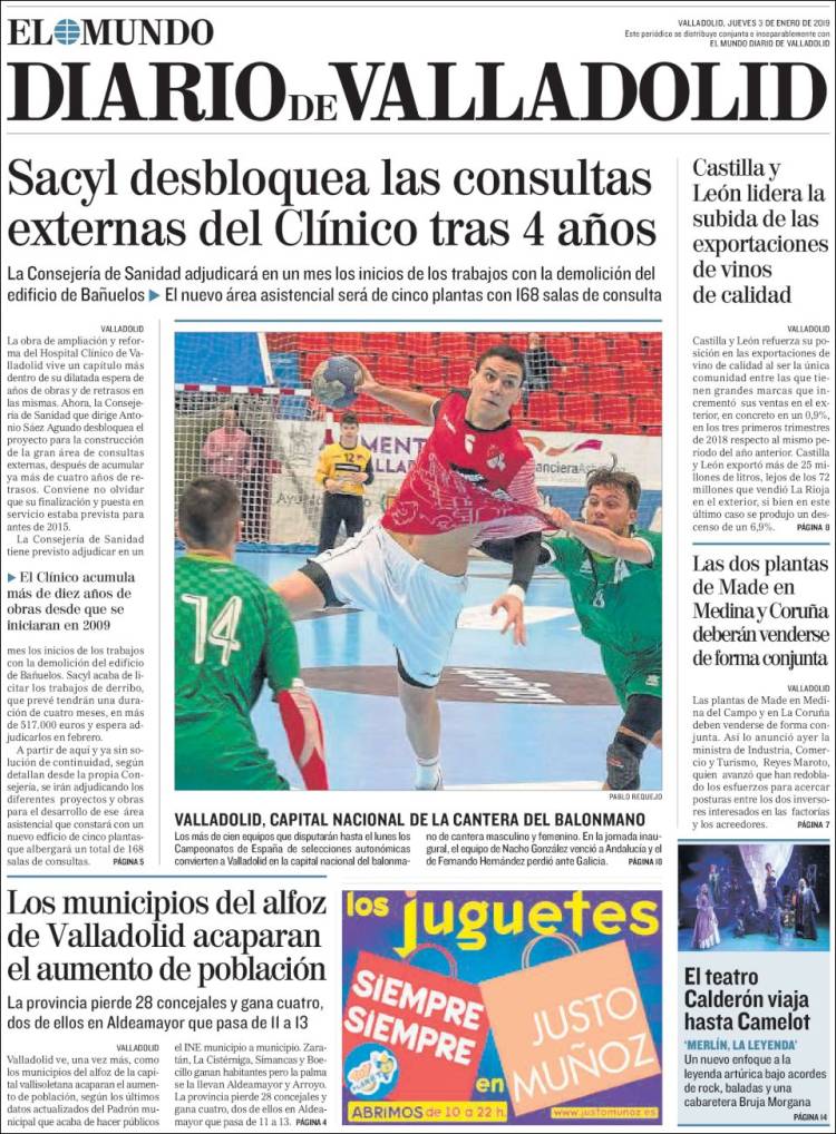 Portada de Diario de Valladolid (España)