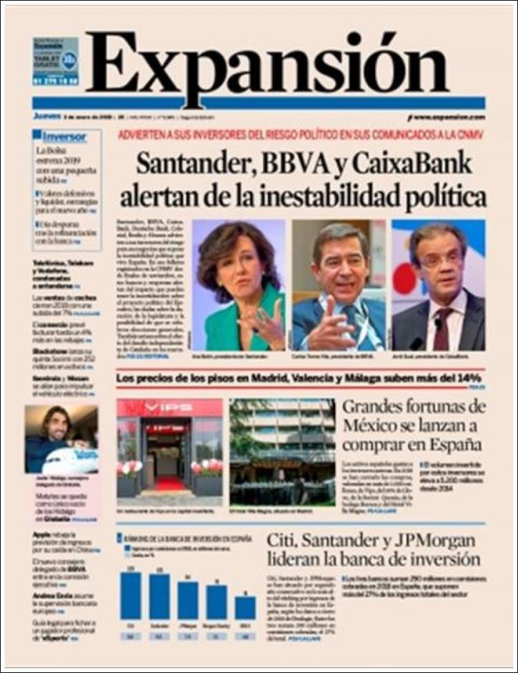 Portada de Expansión (Espa&ntilde;a)