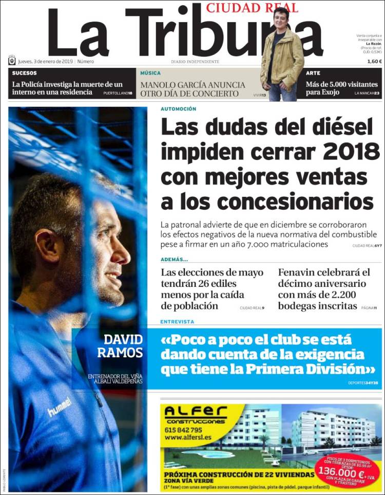 Portada de La Tribuna de Ciudad Real (España)