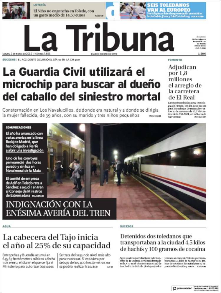 Portada de La Tribuna de Toledo (España)