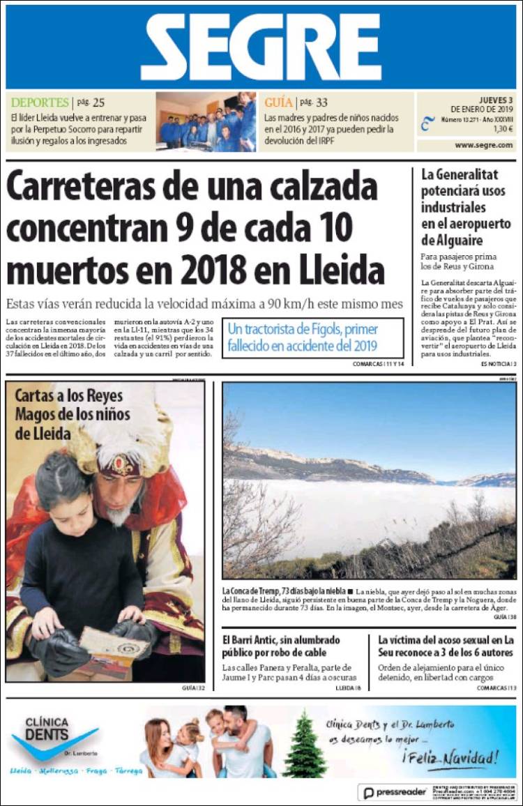 Portada de Segre  (España)