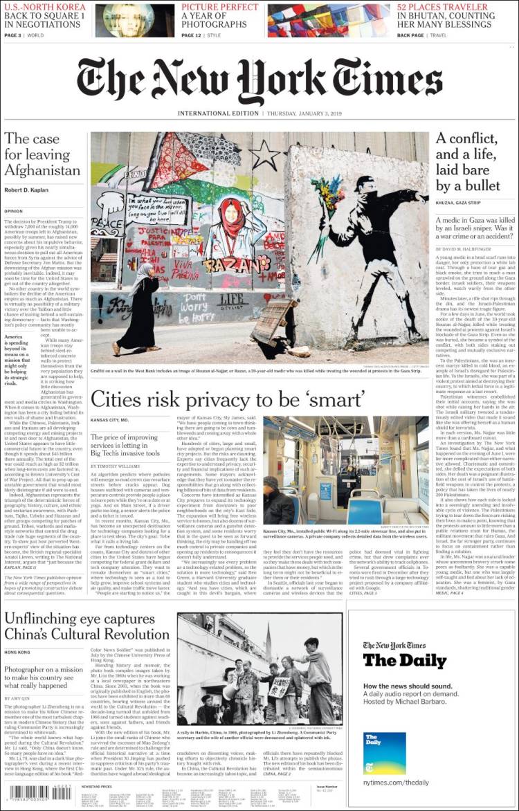 Portada de International New York Times (Europa)