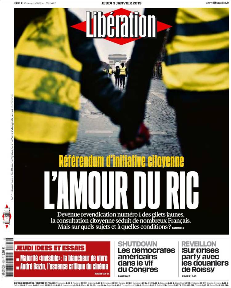 Portada de Libération (Francia)