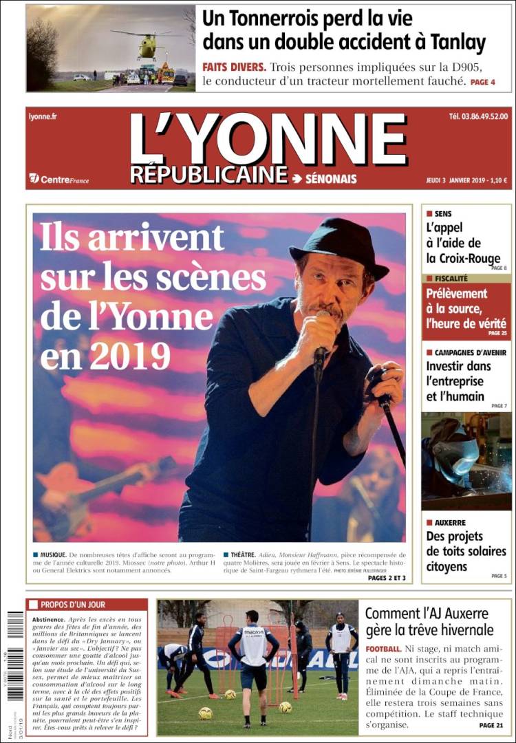 Portada de L'Yonne-Républicaine (Francia)