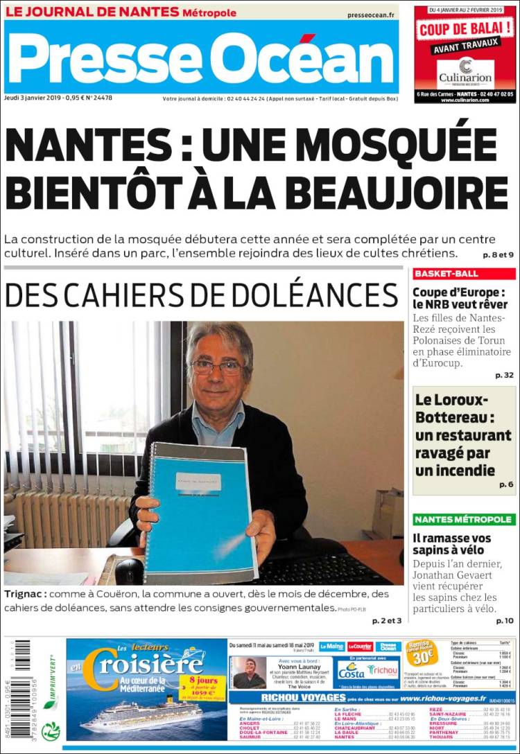 Portada de Presse Ocean (Francia)