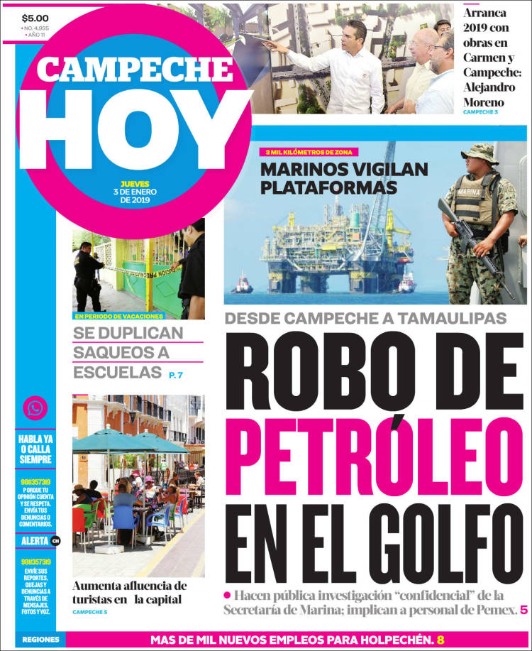 Portada de Campeche Hoy (México)