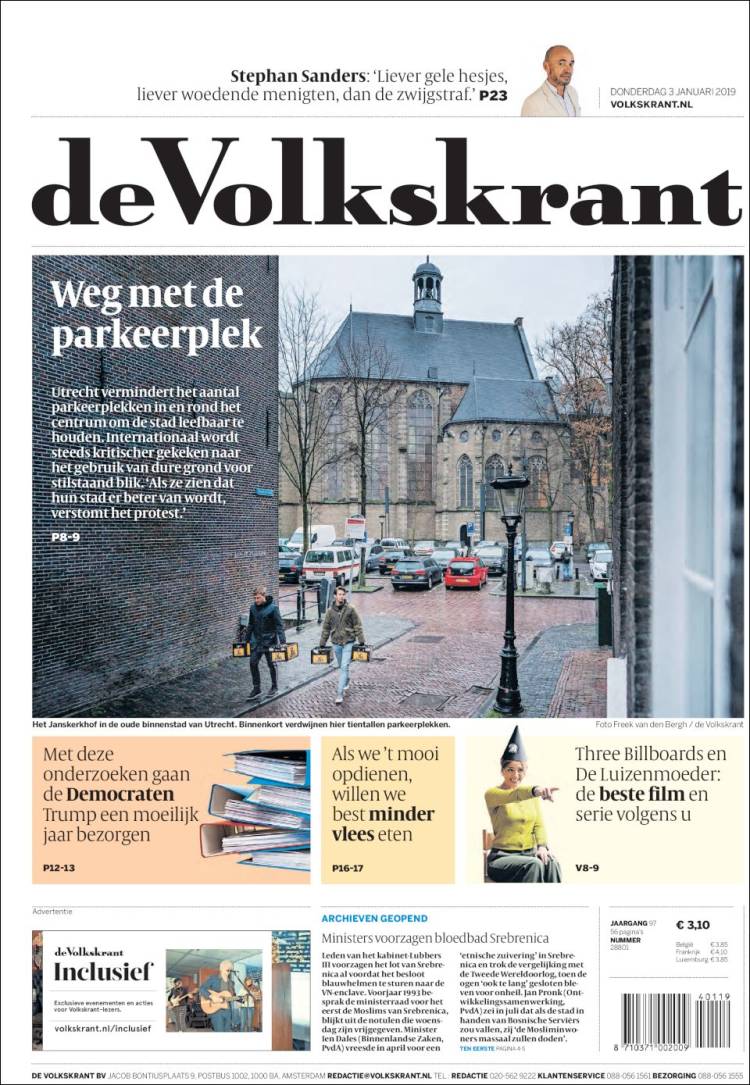Portada de De Volkskrant (Pa&iacute;ses Bajos)