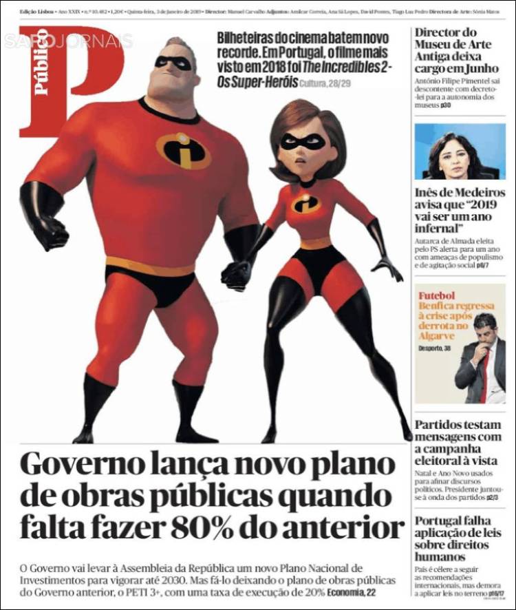 Portada de Público (Portugal)