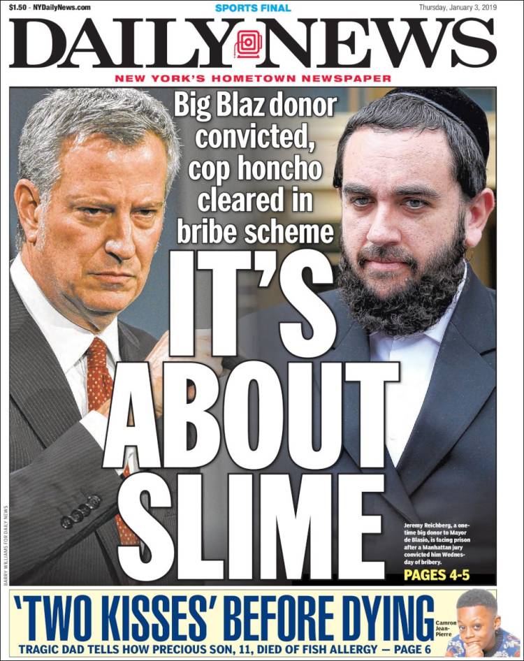 Portada de Daily News - New York (USA)