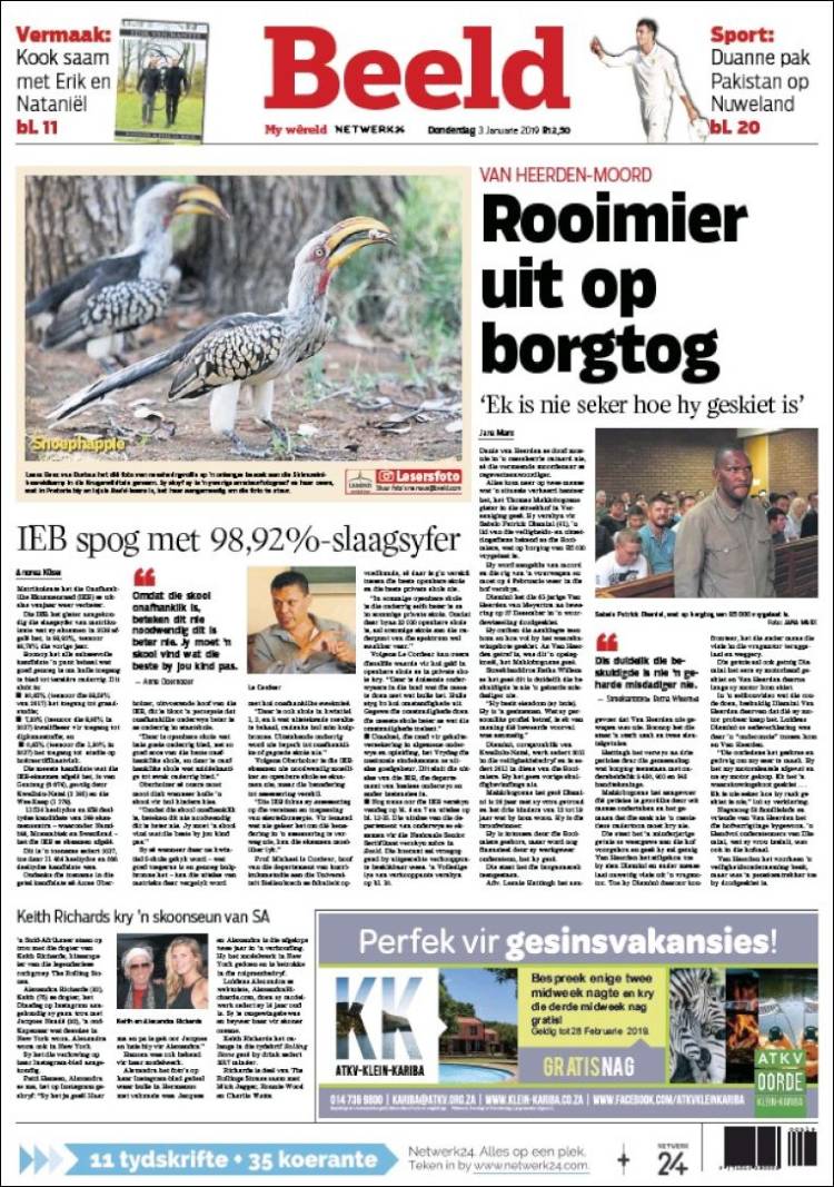 Portada de Beeld (Sud&aacute;frica)