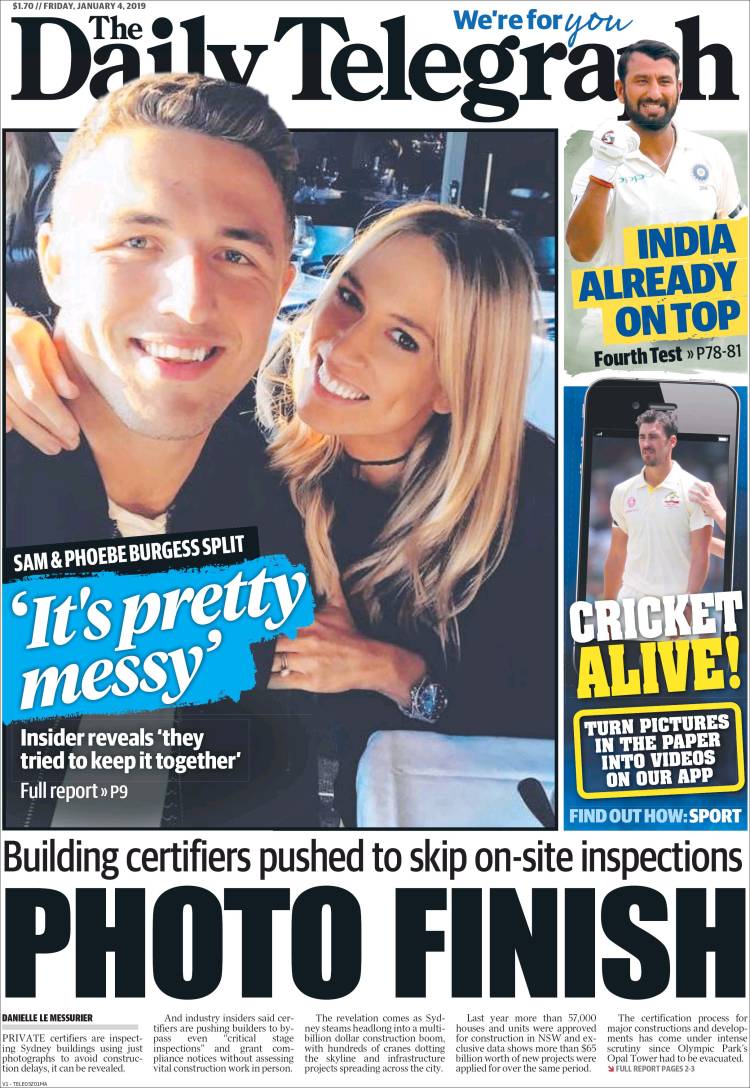 Portada de The Daily Telegraph (Australia)