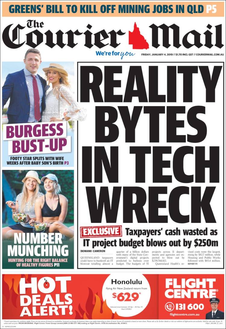 Portada de The Courier-Mail (Australia)
