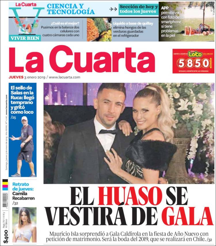 Portada de La Cuarta (Chile)