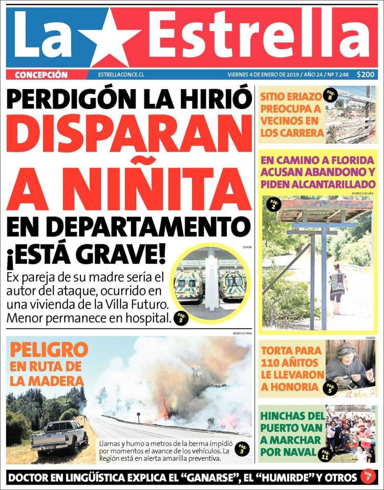 Portada de La Estrella de Concepción (Chile)