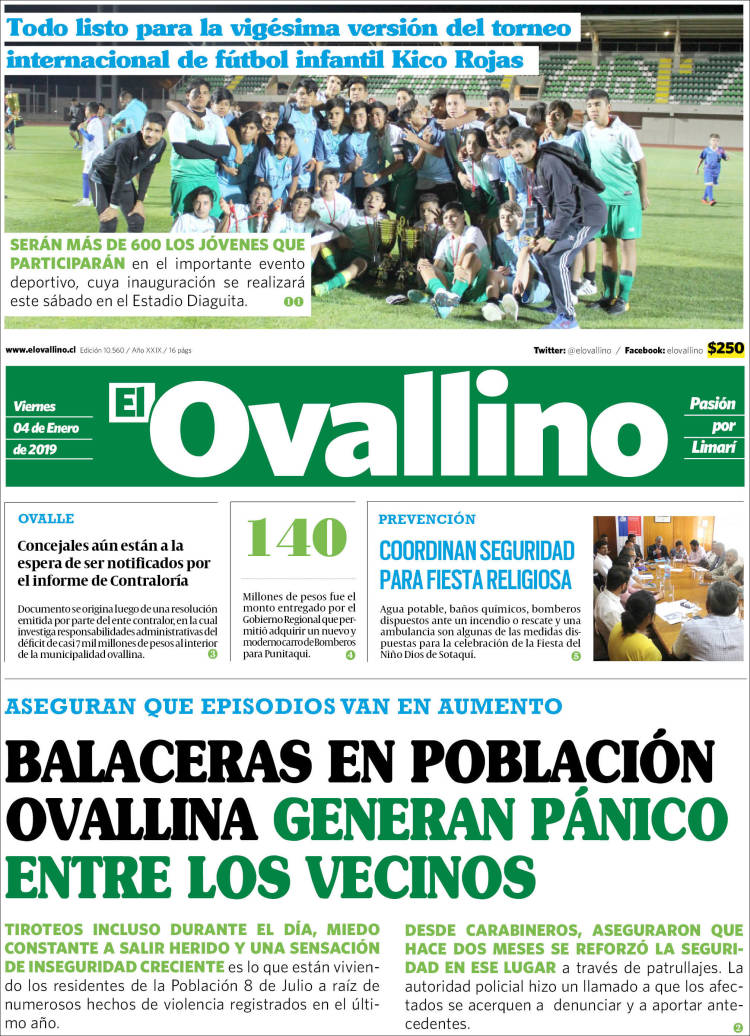 Portada de El Ovallino (Chile)