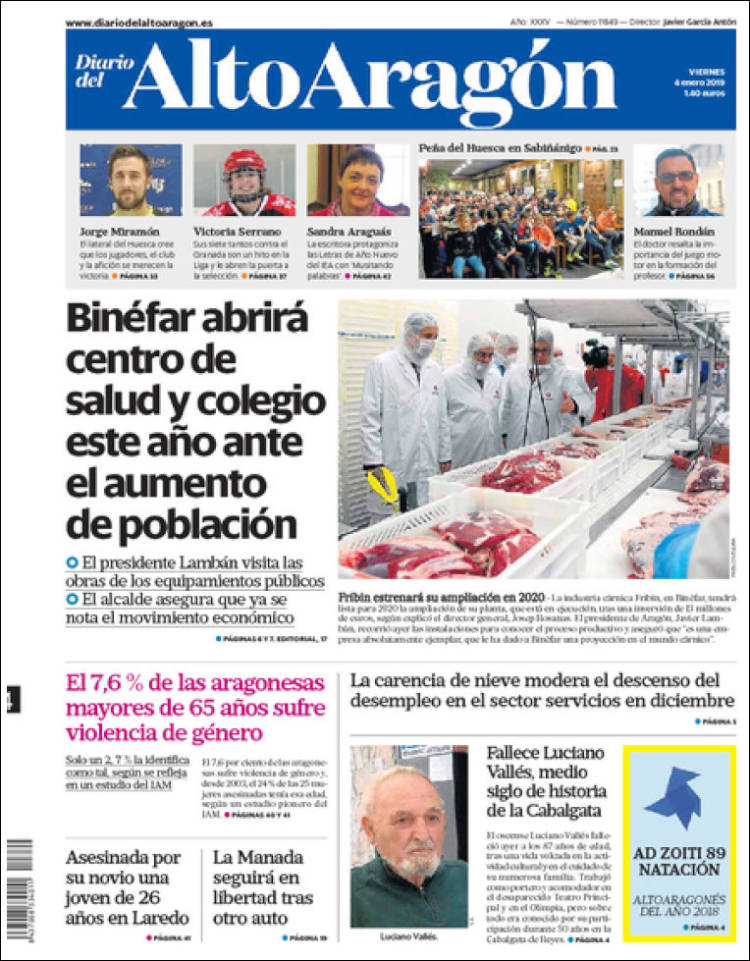 Portada de Diario del AltoAragón (España)