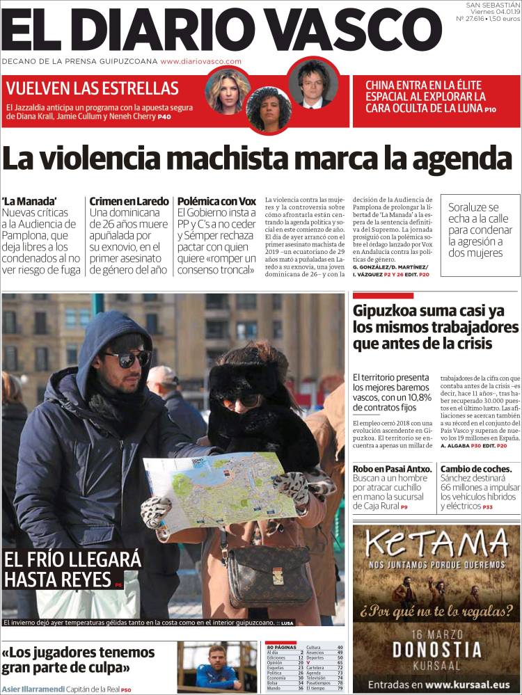 Portada de Diario Vasco (España)