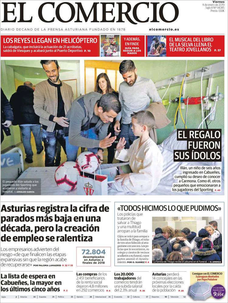 Portada de El Comercio (España)