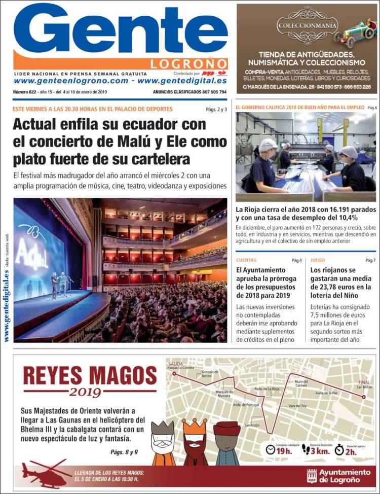 Portada de Gente en Logroño (España)