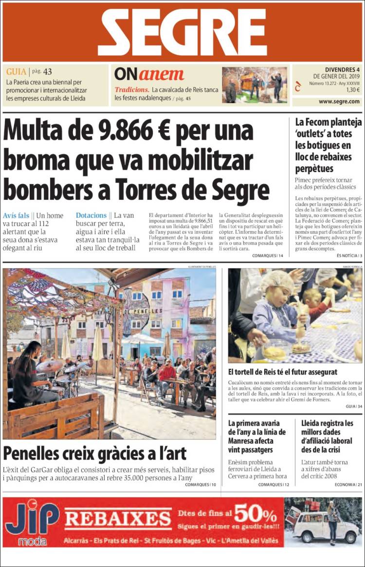 Portada de Segre (España)