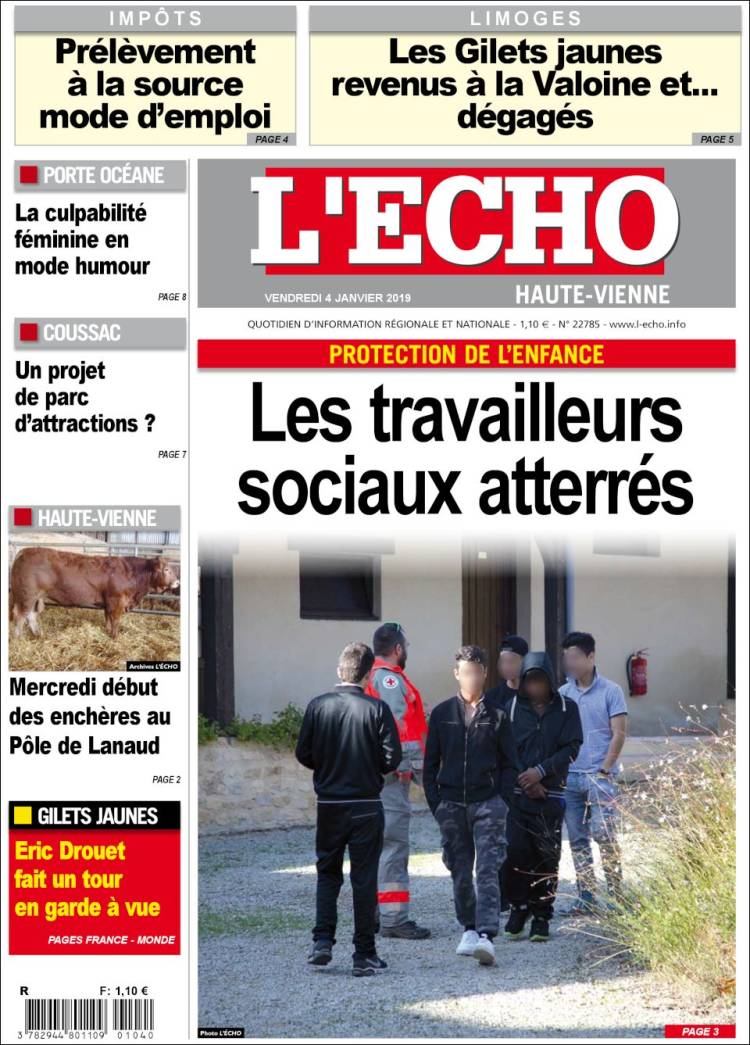 Portada de L'Echo de la Haute-Vienne (Francia)
