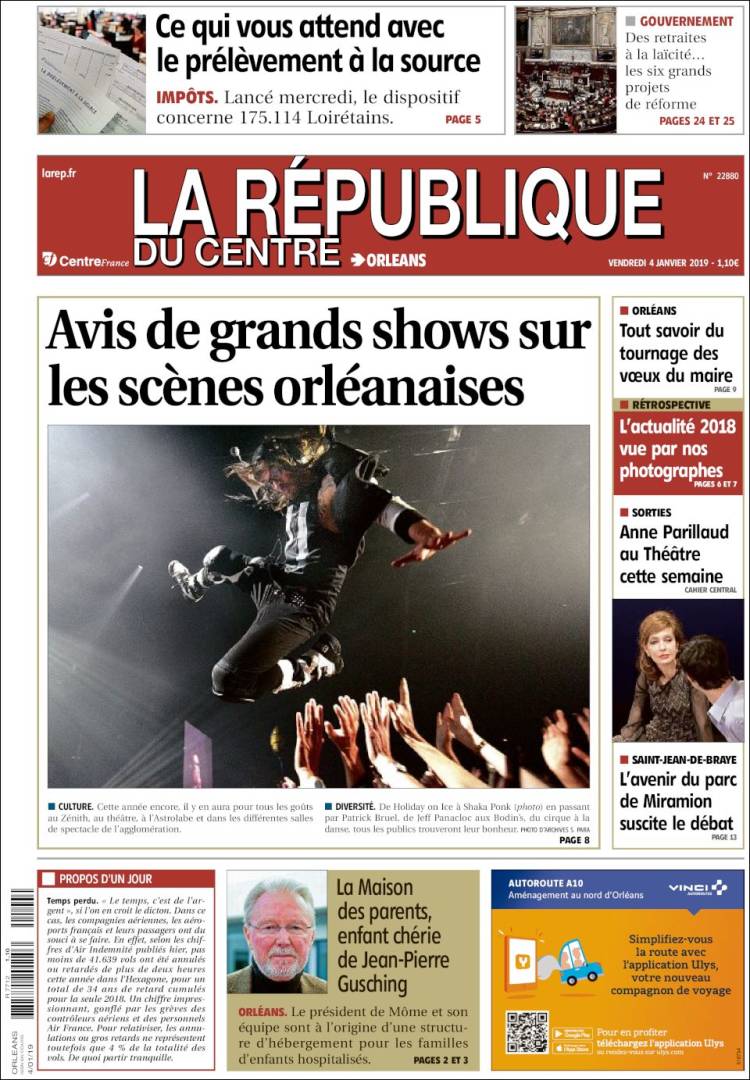 Portada de La République du Centre (Francia)