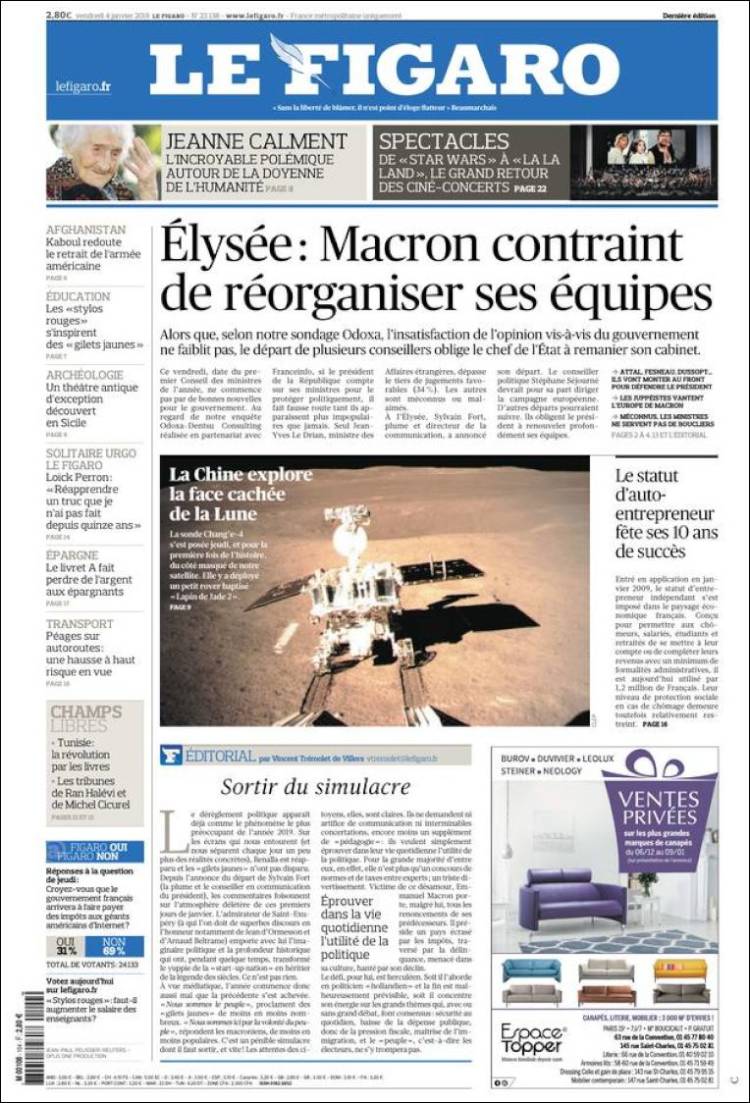Portada de Le Figaro (Francia)