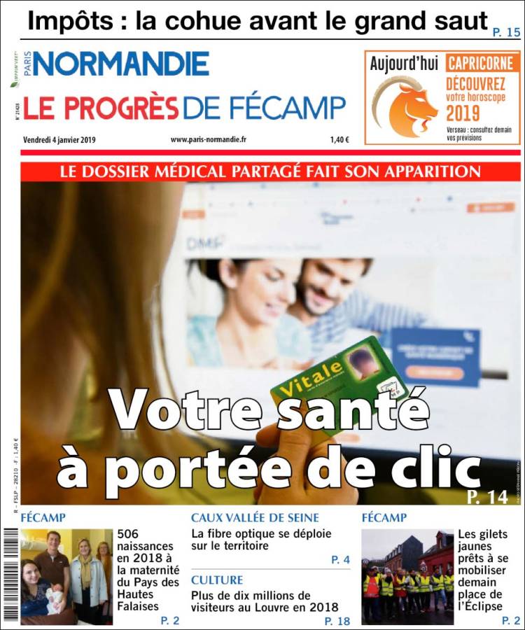 Portada de Progres de Fecamp (Francia)