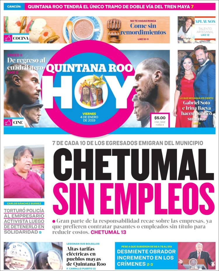 Portada de Quintana Roo HOY (M&eacute;xico)