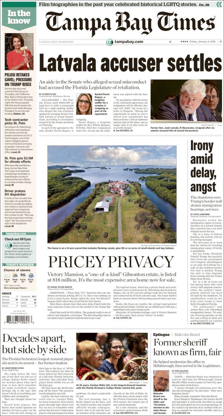 Portada de Tampa Bay Times (USA)