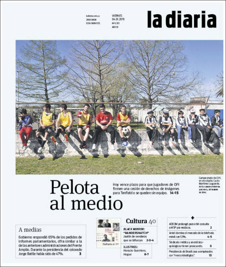 Portada de La Diaria (Uruguay)