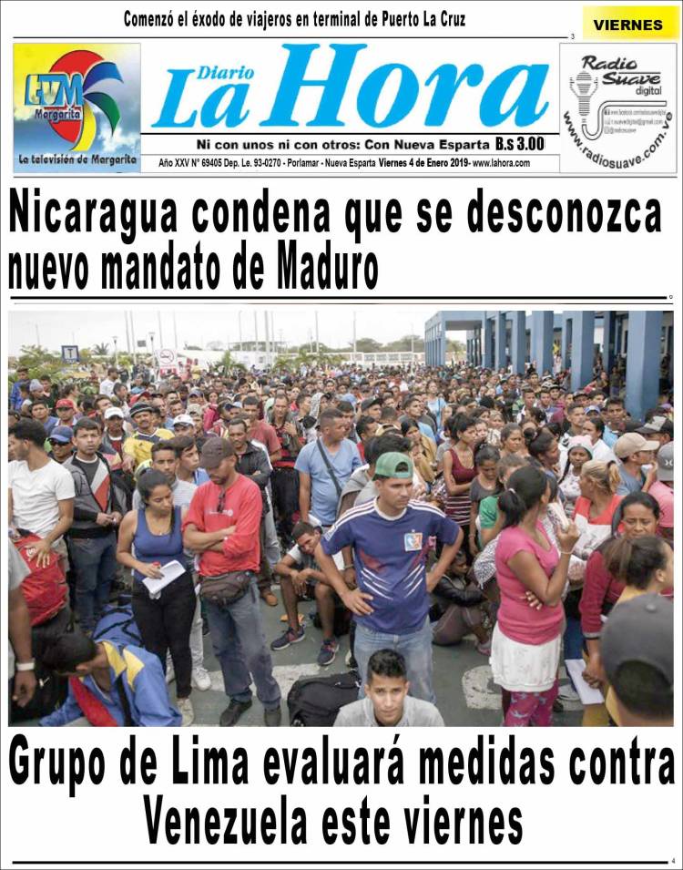 Portada de La Hora (Venezuela)