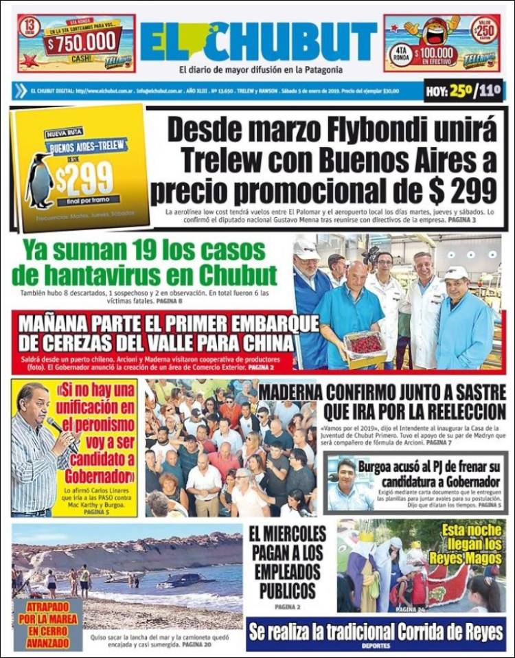 Portada de El Chubut (Argentina)