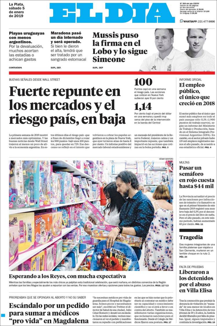 Portada de El Día de la Plata (Argentina)