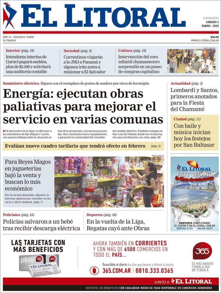 Portada de El Litoral Corrientes (Argentina)