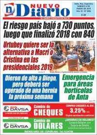Portada de Nuevo Diario de Salta (Argentina)
