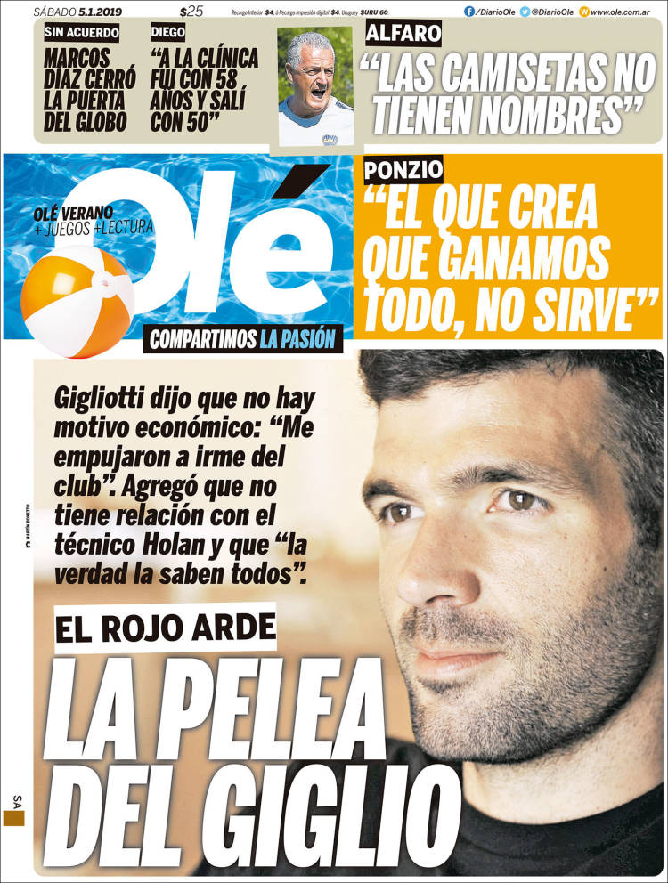 Portada de Olé (Argentina)