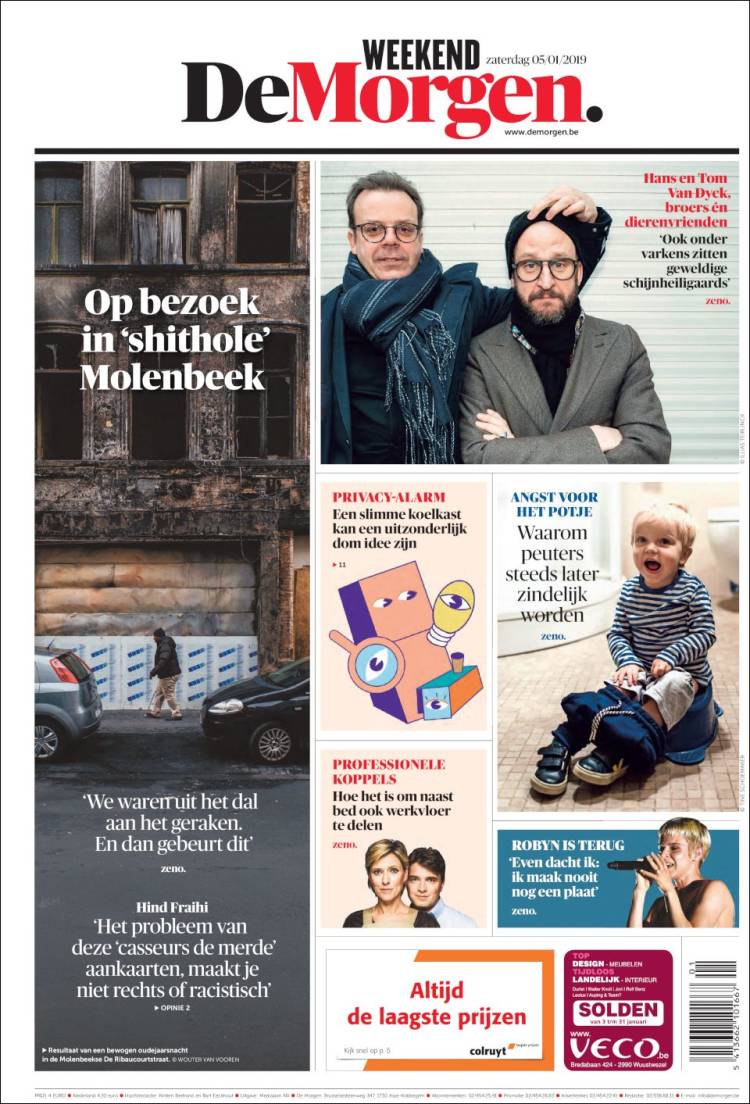 Portada de De Morgen (B&eacute;lgica)
