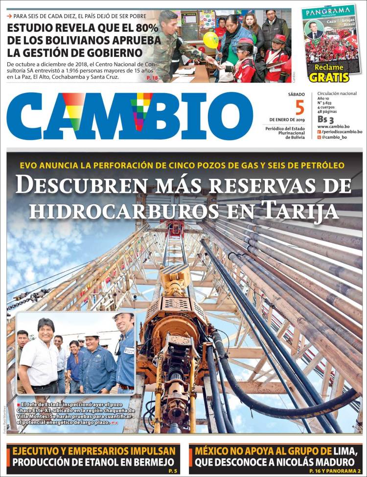 Portada de Cambio (Bolivia)