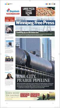 Portada de Winnipeg Free Press (Canadá)