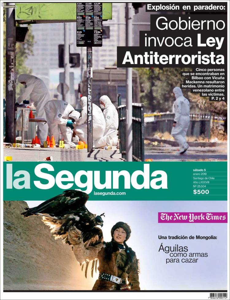 Portada de La Segunda (Chile)