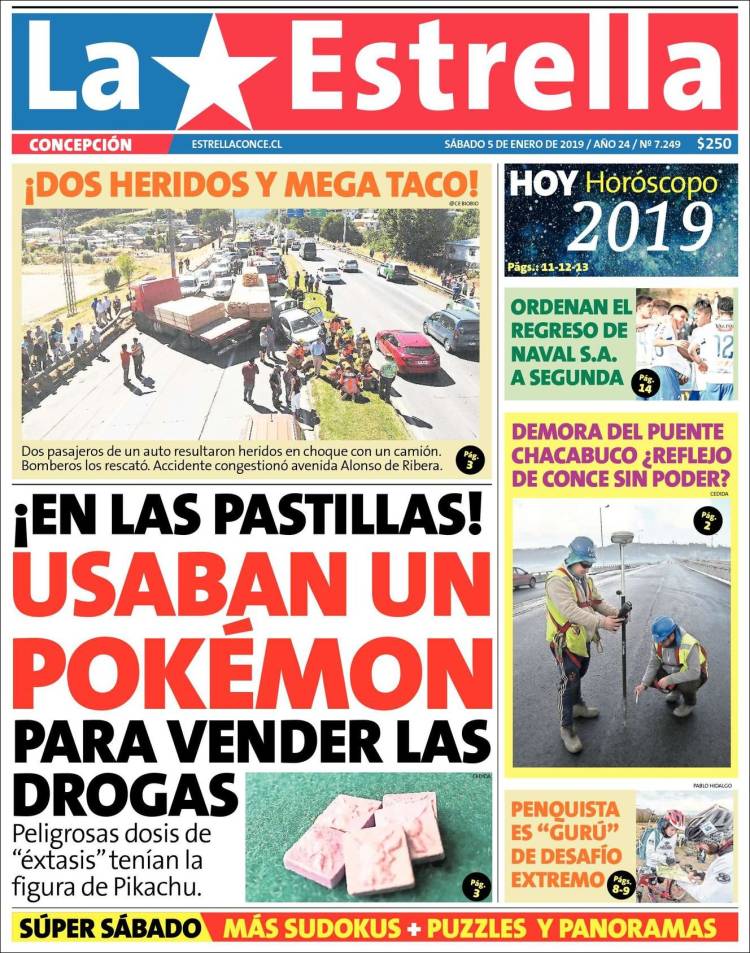 Portada de La Estrella de Concepción (Chile)