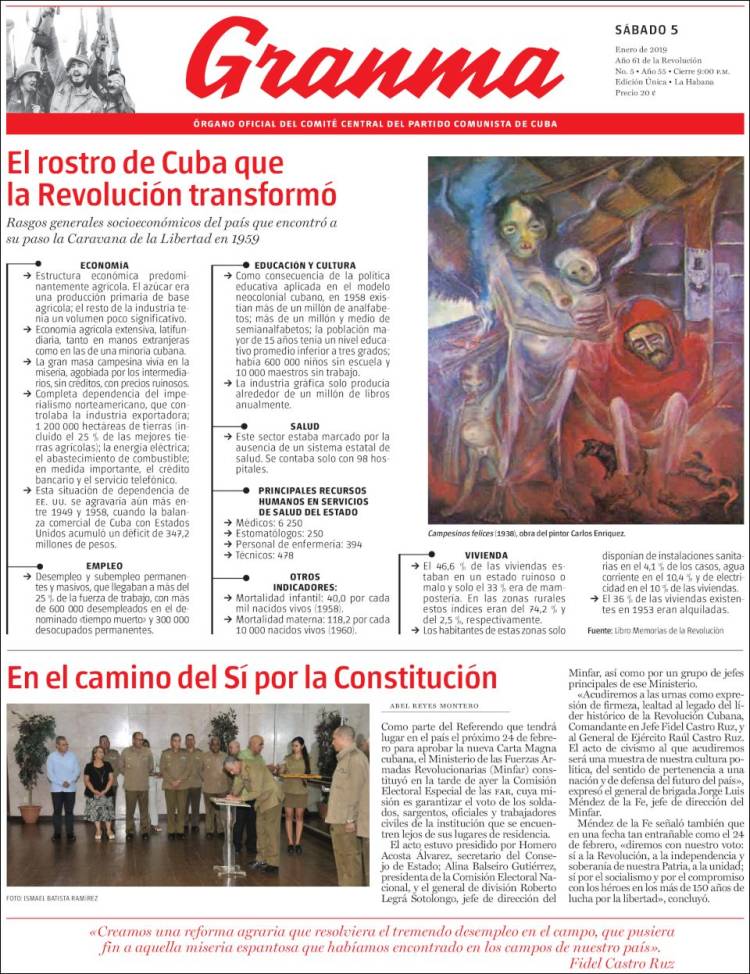 Portada de Granma (Cuba)