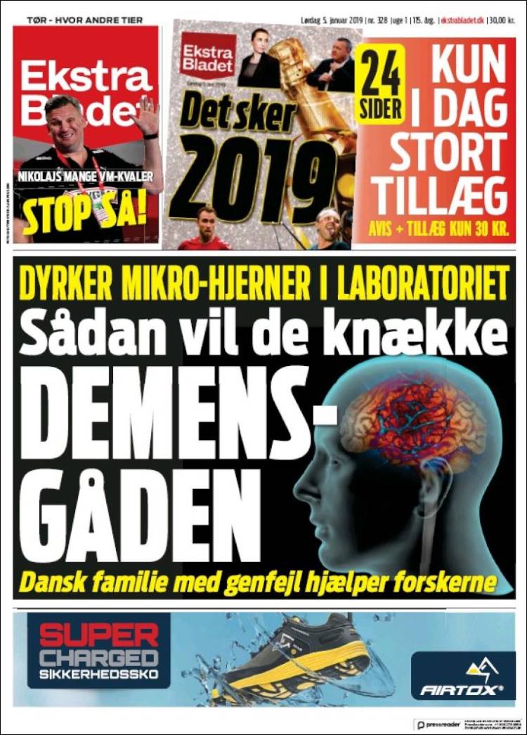 Portada de Ekstra Bladet (Dinamarca)