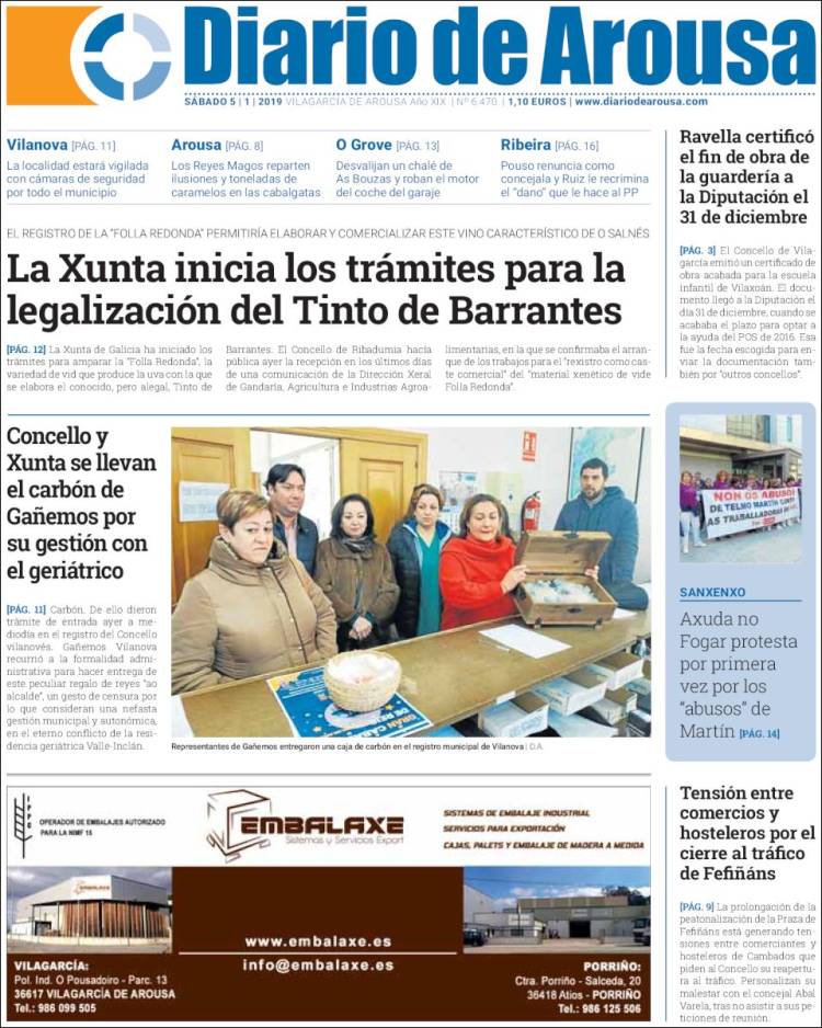 Portada de Diario de Arousa (Espa&ntilde;a)