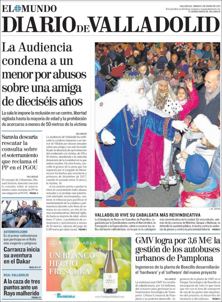 Portada de Diario de Valladolid (Espa&ntilde;a)