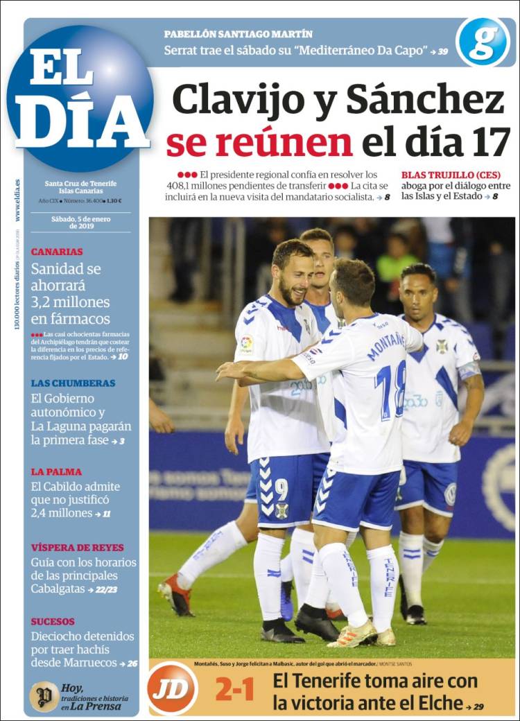 Portada de El Día (Espa&ntilde;a)