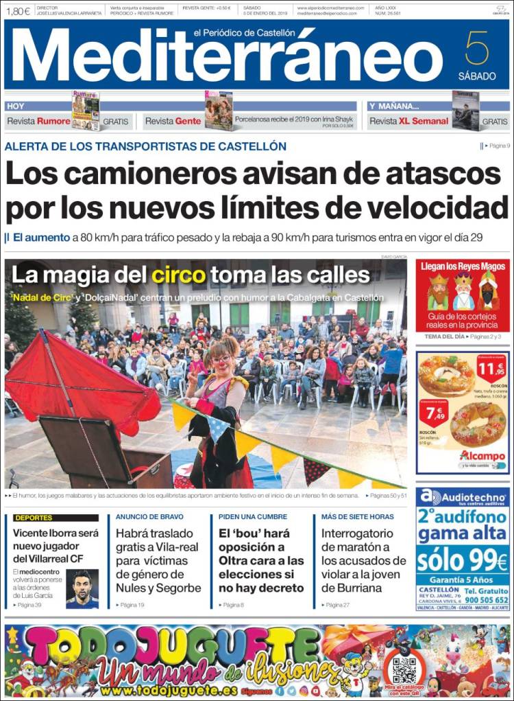 Portada de El Periódico Mediterraneo (Espa&ntilde;a)