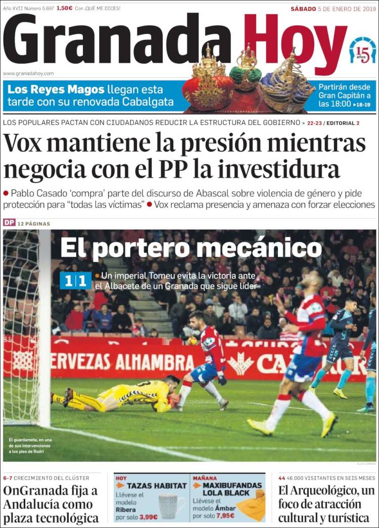 Portada de Granada Hoy (Espa&ntilde;a)