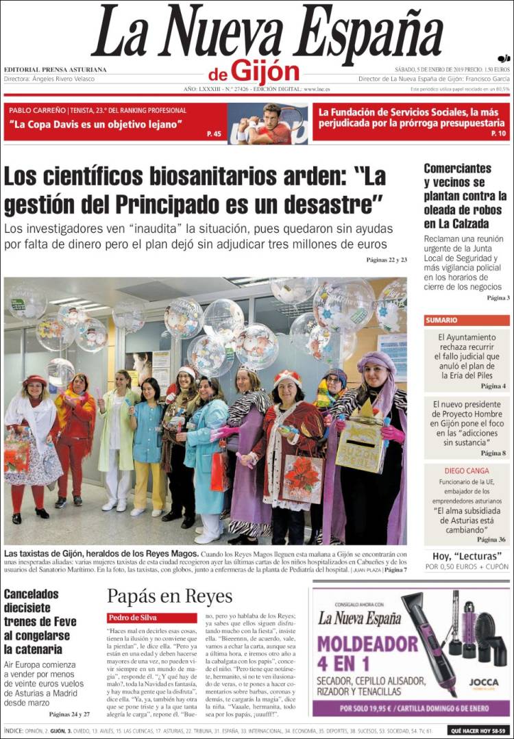 Portada de La Nueva España - Gijón (Espa&ntilde;a)